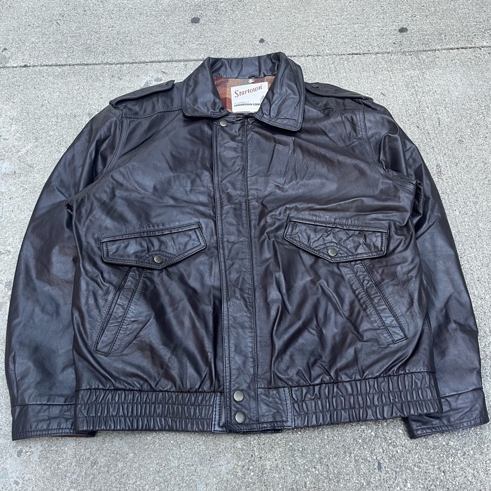Vintage fleather bomber jacket